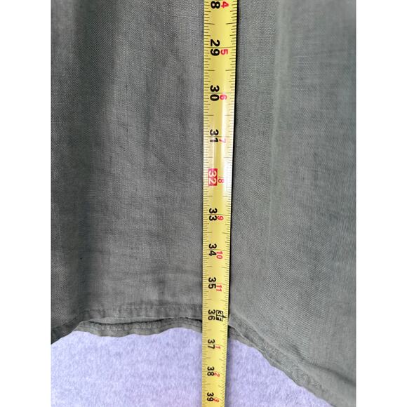 Terzo Millenio Women's S Sage Green Linen Dress Italian Made Sleeveless Babydoll - Picture 7 of 11